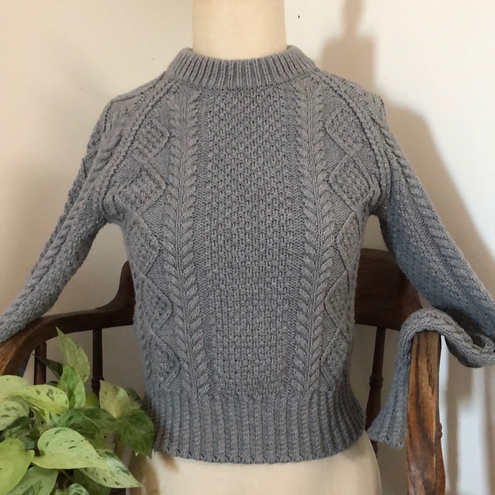 LL Bean Signature Cropped Fisherman Sweater XXS